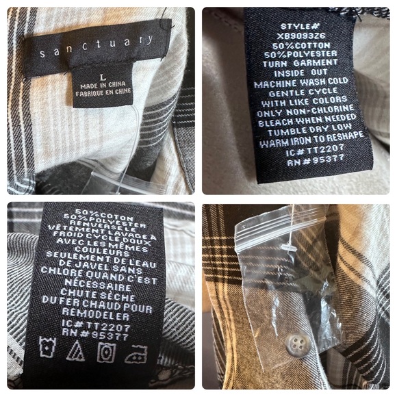 Sanctuary Women's New Generation Plaid Boyfriend Blouse Top - Picture 8 of 8